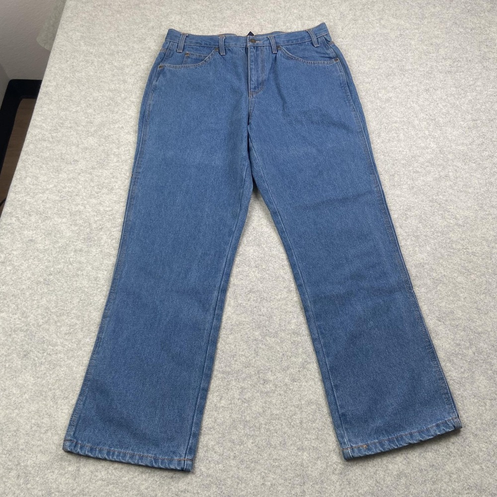 Mission Ridge Jeans Mens 36x32 (33x30) Blue Straight Leg 100% Cotton Workwear